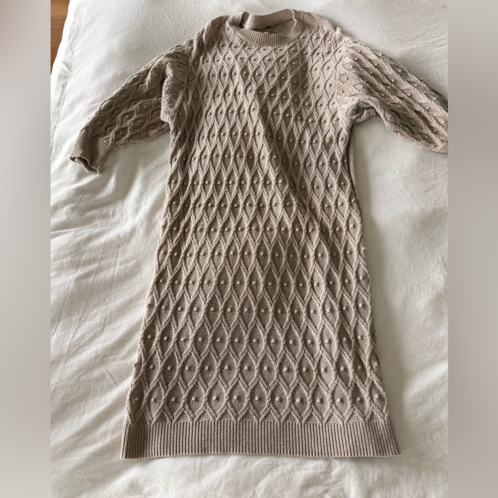 Free People Beige Knit Sweater Dress